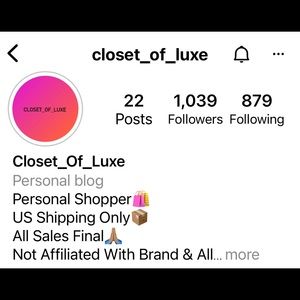 New instagram handle!!!  please follow Closet_of_luxe